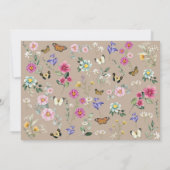 Boho Bright Blume Wild One Birthday Foto Dankeskarte (Rückseite)