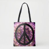 Boho Bright Blurry Funkelnd Neonlicht Lights Peace Tasche (Vorderseite)