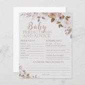 Boho Brown Beige Baby Predictions and Advice Cards (Vorne/Hinten)