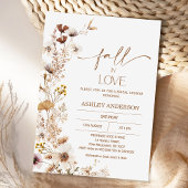Boho Brown Beige Fall Floral Brautparty Einladung