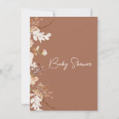 Boho Brown Beige Pumpkin Baby Shower Einladung (Rückseite)