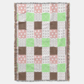 Boho Brown, Burgund, Green und Mauve Whimsical Decke (Vorderseite Vertikal)