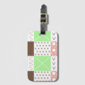 Boho Brown, Burgund, Green und Mauve Whimsical Gepäckanhänger (Vorderseite Vertikal)