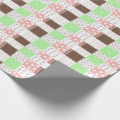 Boho Brown, Burgund, Green und Mauve Whimsical Geschenkpapier (Ecke)