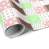 Boho Brown, Burgund, Green und Mauve Whimsical Geschenkpapier (Rolleneckpunkt)