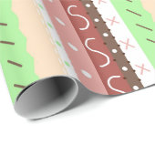 Boho Brown, Burgund, Green und Mauve Whimsical Geschenkpapier (Rolleneckpunkt)
