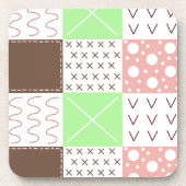 Boho Brown, Burgund, Green und Mauve Whimsical Getränkeuntersetzer (Vorderseite)