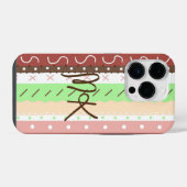 Boho Brown, Burgund, Green und Mauve Whimsical iPhone Hülle (Rückseite (Horizontal))