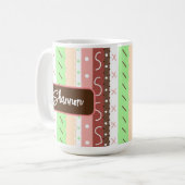 Boho Brown, Burgund, Green und Mauve Whimsical Kaffeetasse (Vorderseite Links)