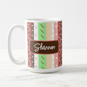 Boho Brown, Burgund, Green und Mauve Whimsical Kaffeetasse