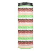 Boho Brown, Burgund, Green und Mauve Whimsical Thermosbecher (Rückseite)