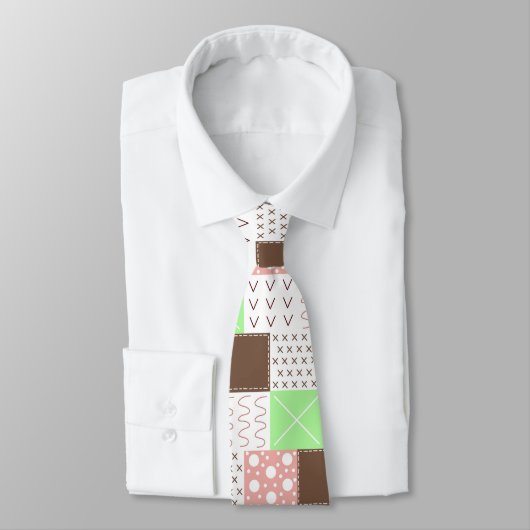 Boho Brown, Burgundy, Green and Mauve Whimsical Krawatte (Gebunden)