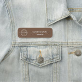Boho Brown Business Logo Employee Namensschild (Beispiel)