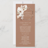Boho Brown Dried Floral Wreath Wedding Program (Vorderseite)