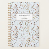 Boho Brown Fall Botanische Blume Leaf 2026 Planer (Vorderseite)