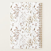 Boho Brown Fall Botanische Blume Leaf 2026 Planer (Rückseite)