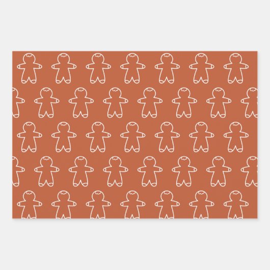 Boho Brown Gingerbread Men Geschenkpapier Set (Vorderseite 3)
