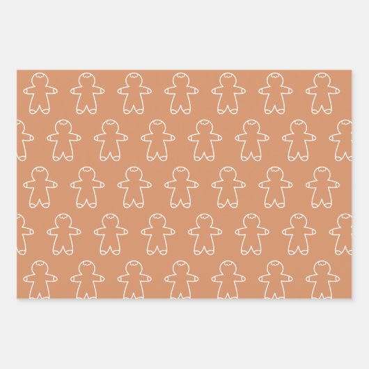 Boho Brown Gingerbread Men Geschenkpapier Set (Vorderseite 2)