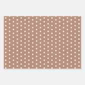 Boho Brown Hearts Blume Polka Dots Geschenkpapier Set (Vorderseite 2)