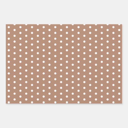 Boho Brown Hearts Blume Polka Dots Geschenkpapier Set (Vorderseite 2)