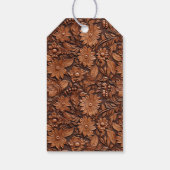 Boho Brown Imitats Leather Floral Brautparty Geschenkanhänger (Rückseite)