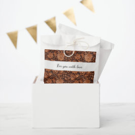 Boho Brown Imitats Leather Floral Wedding Geschenktütchen