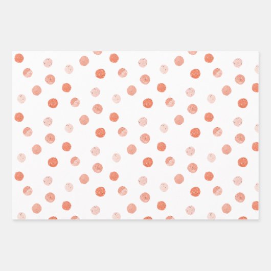 Boho Brown, Mauve, Pink Hearts und Polka Dots Geschenkpapier Set (Vorderseite 3)