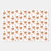 Boho Brown, Mauve, Pink Hearts und Polka Dots Geschenkpapier Set (Vorderseite)