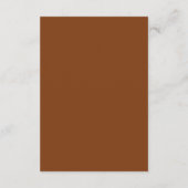 Boho Brown Minimalistisch Begleitkarte (Rückseite)
