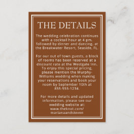 Boho Brown Minimalistisch Begleitkarte