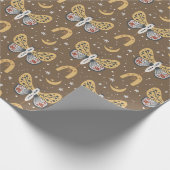 Boho Brown Moth Geschenkpapier (Ecke)
