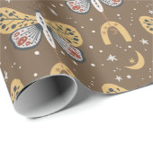 Boho Brown Moth Geschenkpapier (Rolleneckpunkt)