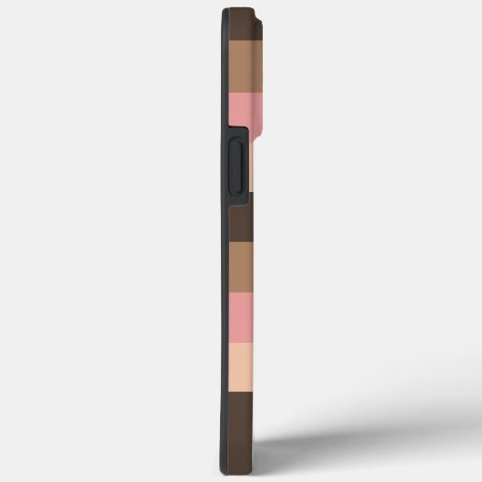 Boho Brown Neutral Stripes Monogram Trendy Initial Case-Mate iPhone Hülle (Rückseite / Rechts)