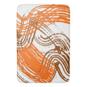 Boho Brown, Orange Abstract Design Badematte (Vorderseite Vertikal)