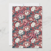 Boho Brown Peonies Spring Wedding Invitation Einladung (Rückseite)