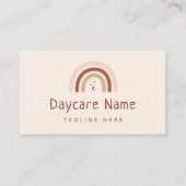 Boho Brown Rainbow Moon Stars Childcare Daycare Bu Visitenkarte (Vorderseite)