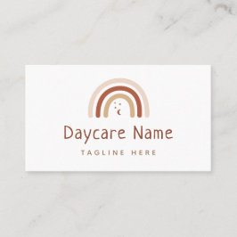 Boho Brown Rainbow Moon Stars Kinderbetreuung Visitenkarte