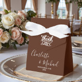 Boho Brown Script Minimalist Wedding Geschenkschachtel