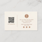Boho Brown Signature Schrift Professional QR Code  Visitenkarte (Rückseite)