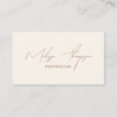 Boho Brown Signature Schrift Professional QR Code  Visitenkarte (Vorderseite)