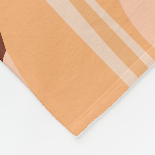 Boho Brown Tan Beige Orange Abstrakt Art Pattern Fleecedecke (Ecke)