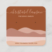 Boho Brown Terracotta Fine Juwelier Display Card Quadratische Visitenkarte (Vorderseite)