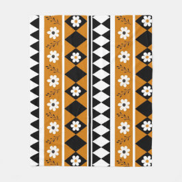 Boho Brown Tropical Floral Botanischer Frühling So Fleecedecke