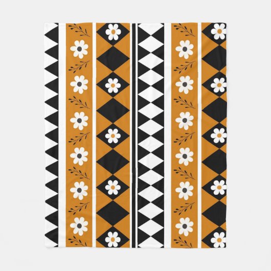 Boho Brown Tropical Floral Botanischer Frühling So Fleecedecke (Vorderseite)