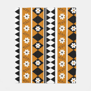 Boho Brown Tropische Blumen Botanische Frühlings- Fleecedecke