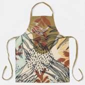 Boho Brown und Cream-Blätter Schürze (Vorderseite)