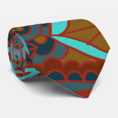 Boho, Brown und Türkis Krawatte (Gerollt)