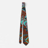 Boho, Brown und Türkis Krawatte (Rückseite)