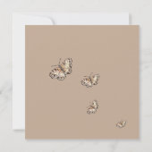 Boho Brown Wildblumen und Schmetterlinge Hochzeite Save The Date (Rückseite)