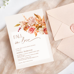 Boho Browns Fall Floral Fall In Liebe Brautparty Einladung